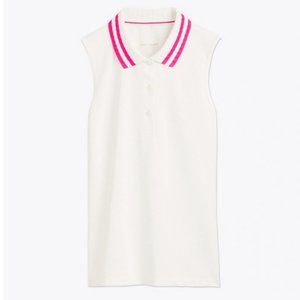 Tory Burch Tory Sport Performance Pique Pleated-Collar Sleeveless Polo